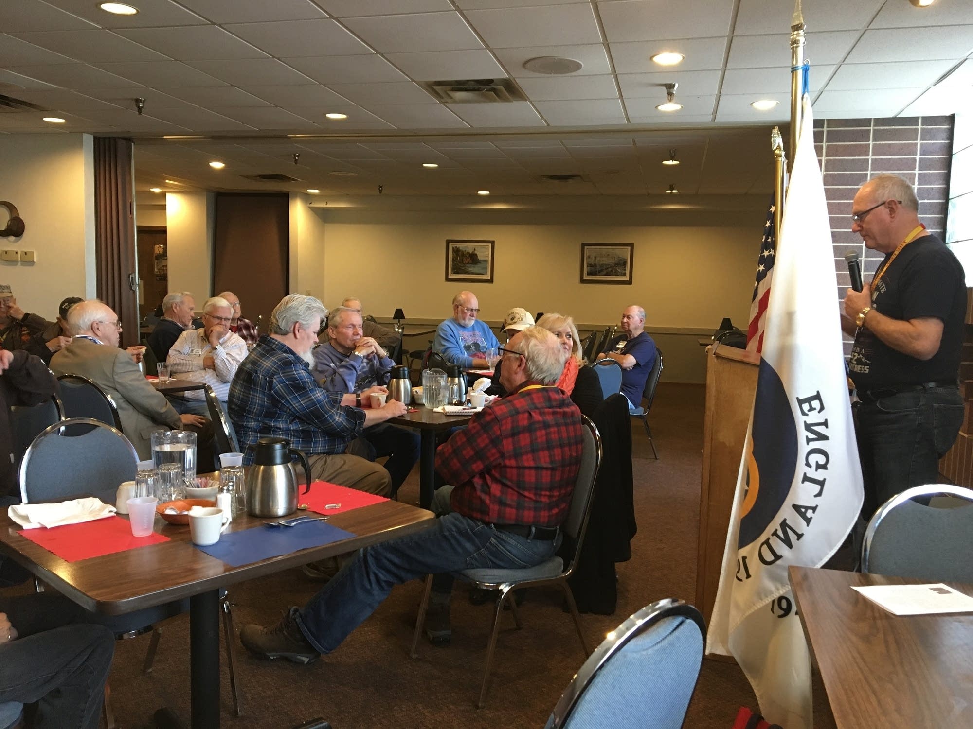 Attendees listen to a presentation at the 8th Air Force Historical Society