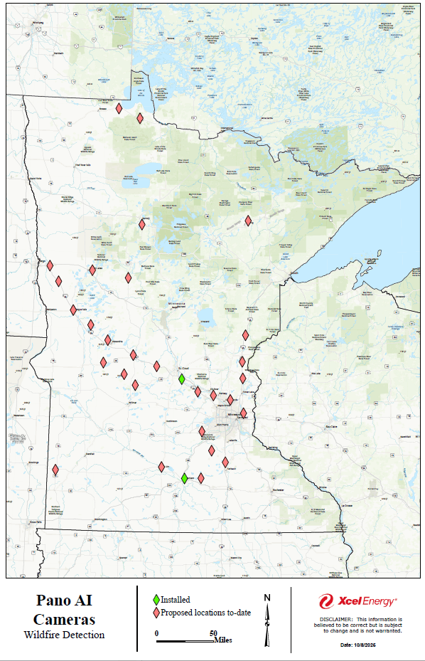 A map shows locations around the state of Minnesota.