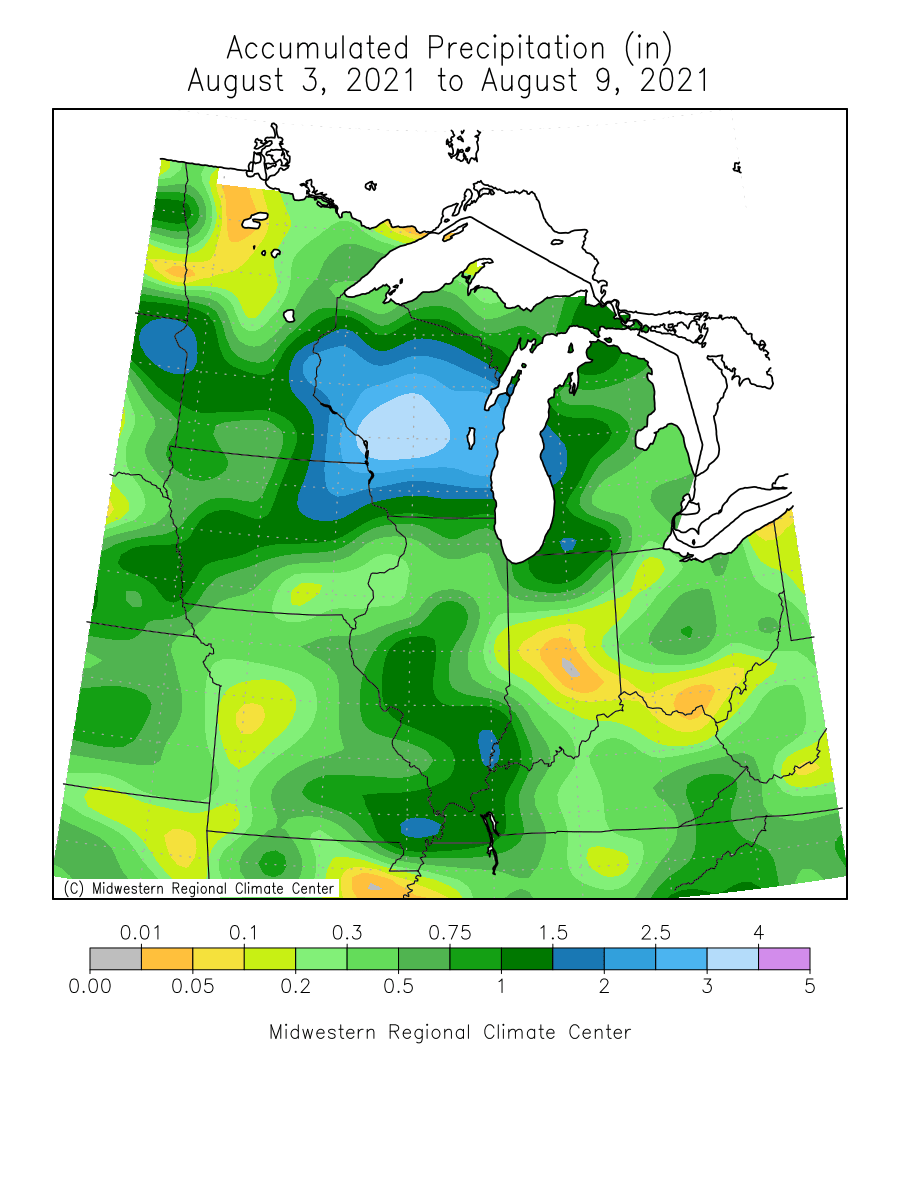7 day observed precipitation