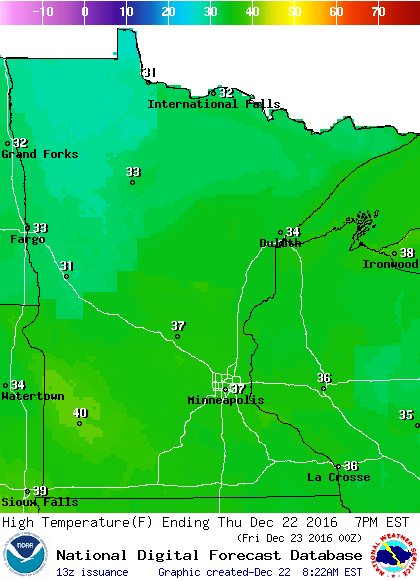 Sunshine today, Friday flakes; wet on Christmas