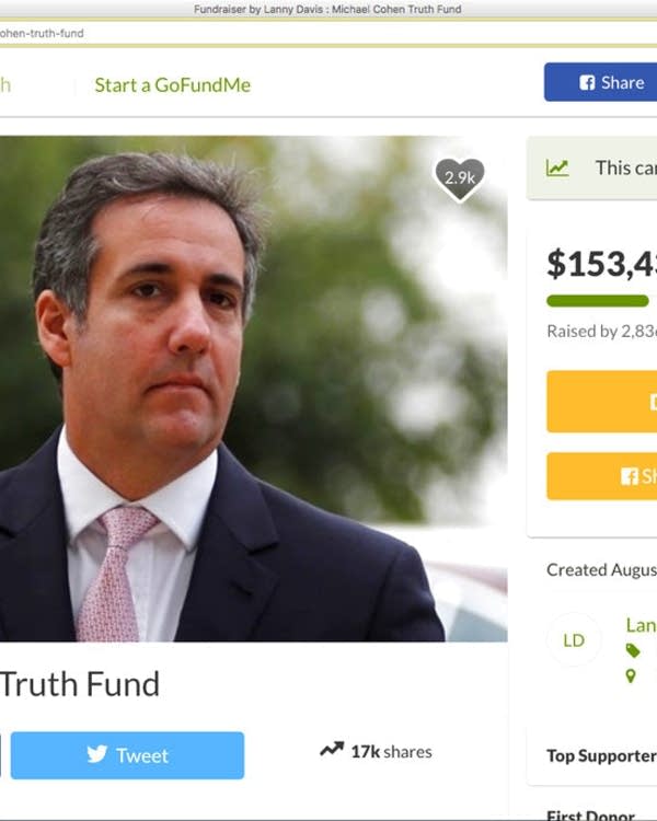 Michael Cohen Sets Up Gofundme Page For Legal Costs Mpr News