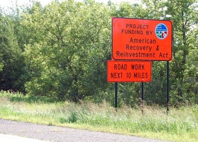 Road construction sign
