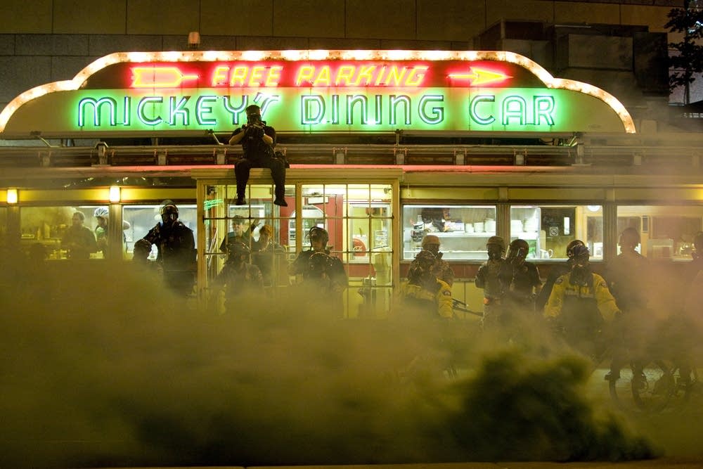 Tear gas outside Mickey's