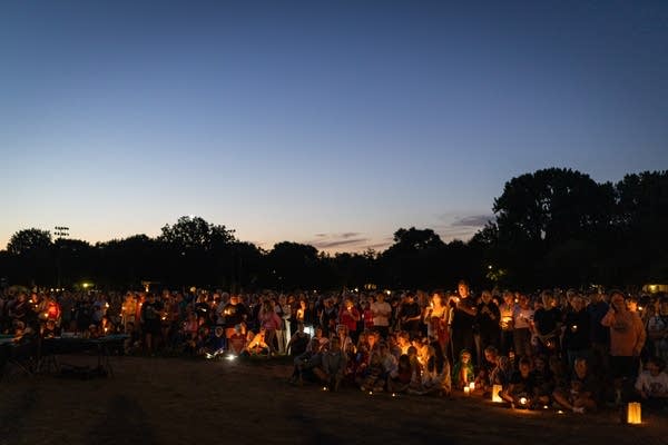 People at a candelight vigil