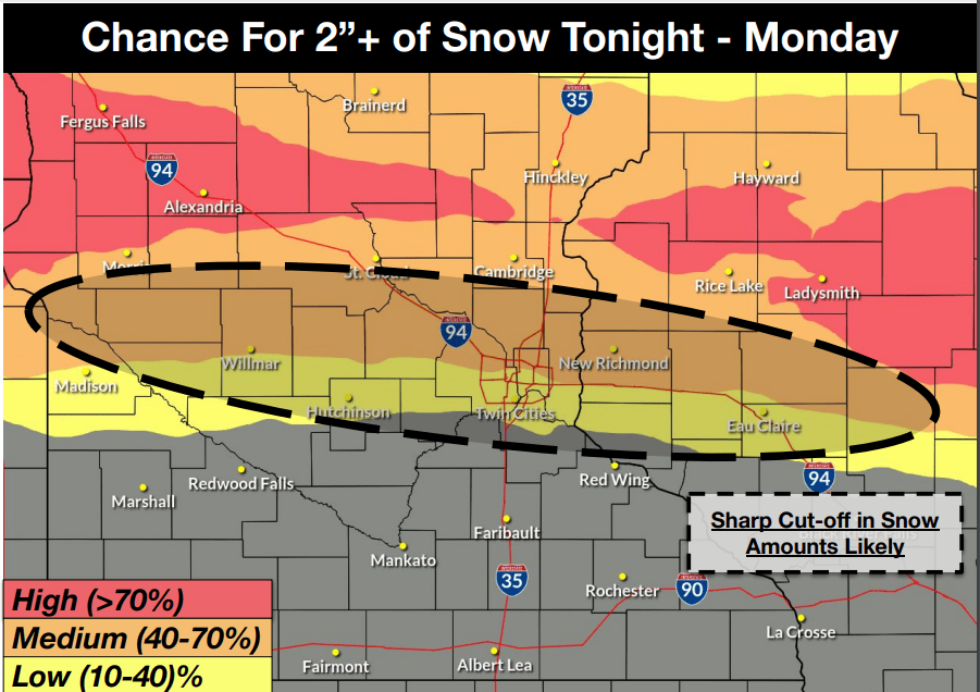 Accumulating snow potential