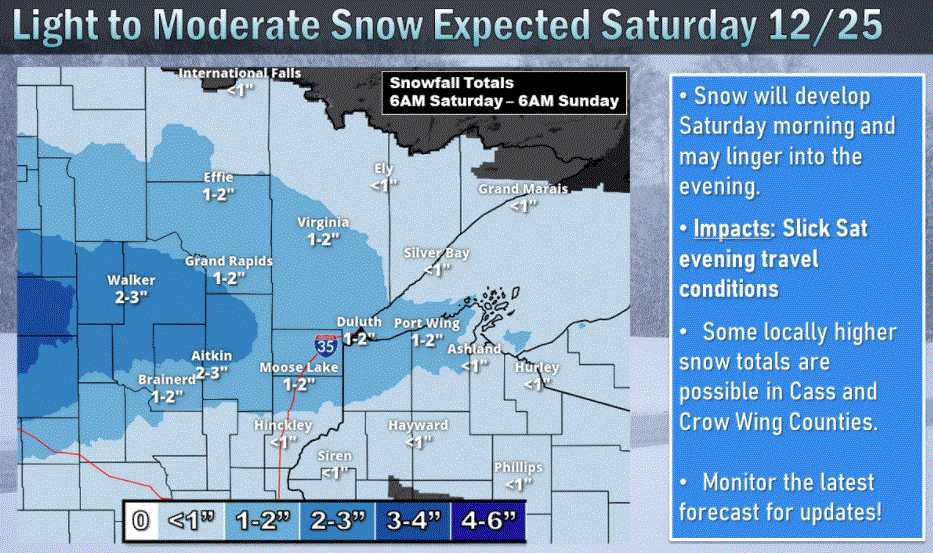 Very mild Christmas Eve Day; snow chances increasing for Christmas Day and Sunday