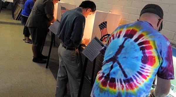 Sun Valley residents vote at the polling station located at Our Lady of The Holy Church on election day at the Sun Valley's Latino district, Los Angeles County in 2012.
 