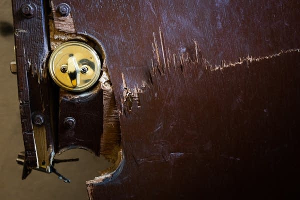 A smashed door