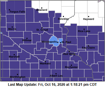 Purple/Blue map of southeastern Minnesota