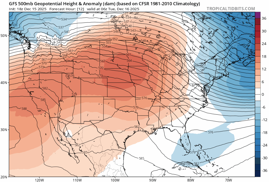 NOAA GFS upper air forecast