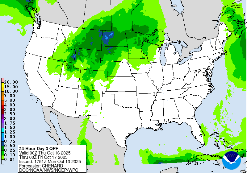 Quantitative precipitation forecast Wednesday night through Thursday night