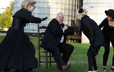 Local resident Rick Schara is center stage during a dress rehearsal