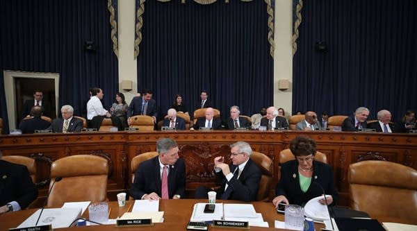 Chairman Kevin Brady, (R-TX) (C), conducts the House Ways and Means Committee markup of the Republicans tax reform plan titled the Tax Cuts and Jobs Act., on Capitol Hill November 9, 2017 in Washington, DC.