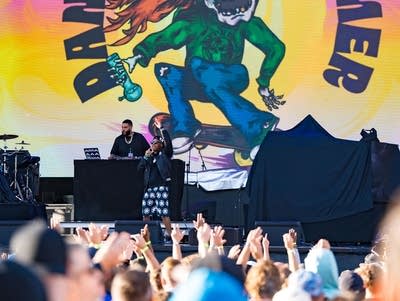 Lupe Fiasco performing on stage