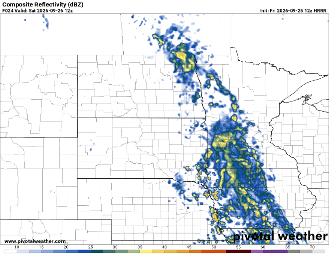 Forecast precipitation Saturday 7 a.m. to midnight