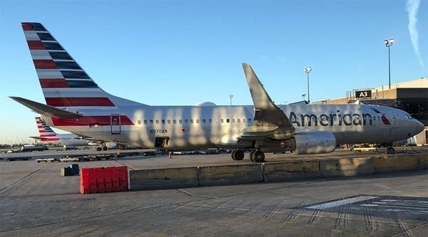 An American Airlines plane sits on the tarmac at Philadelphia International Airport in Philadelphia, Pennsylvania.