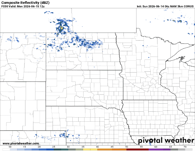 Forecast precipitation Monday 7 a.m. to midnight
