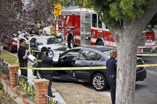 Bullet-ridden car