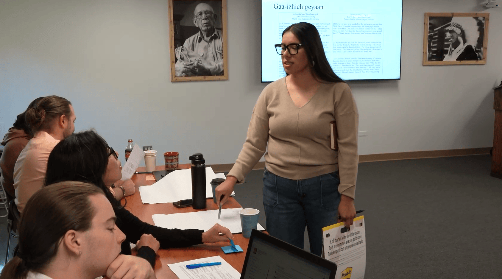 woman teaching a course