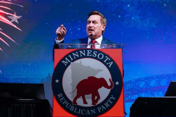 Mike Lindell address delegates