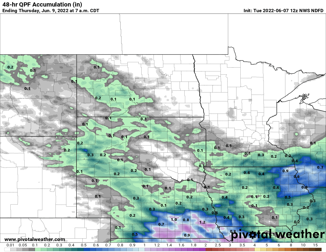 Clouds, showers Tuesday in southern Minnesota; heating up next week