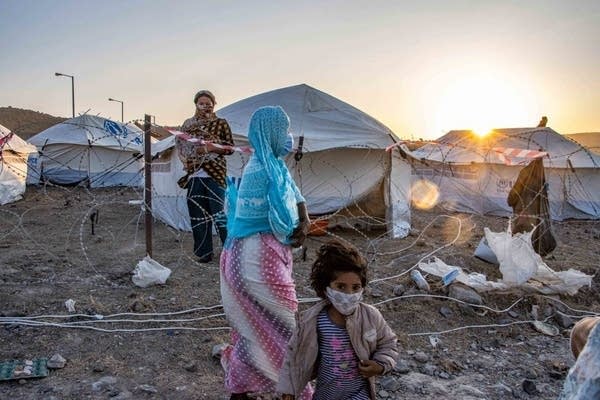 A refugee camp in Lesbos, Greece. 