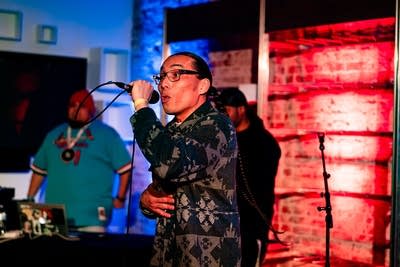 man performing on stage