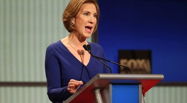 Republican presidential candidate Carly Fiorina at the Fox Business Network Republican presidential debate on January 14, 2016. 