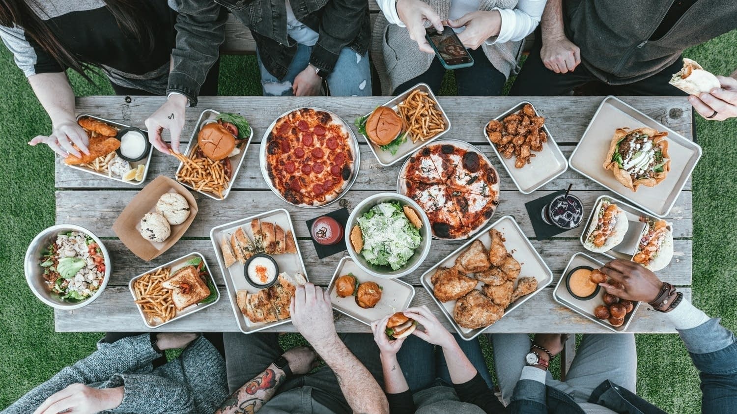 People eating at a table