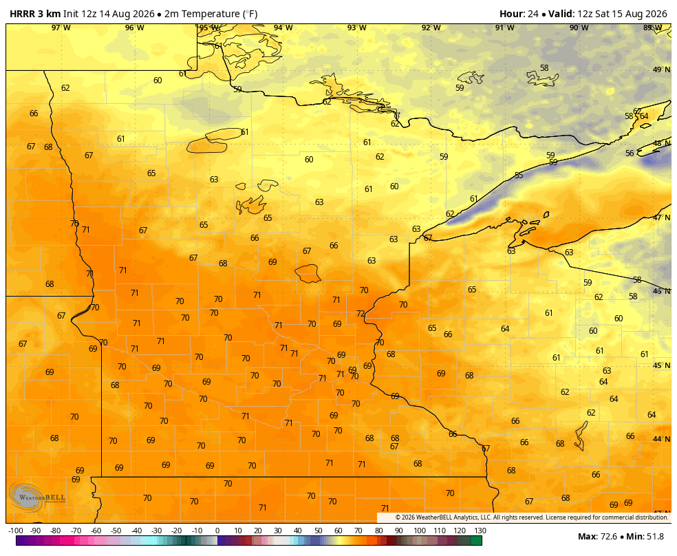 Low temps tonight