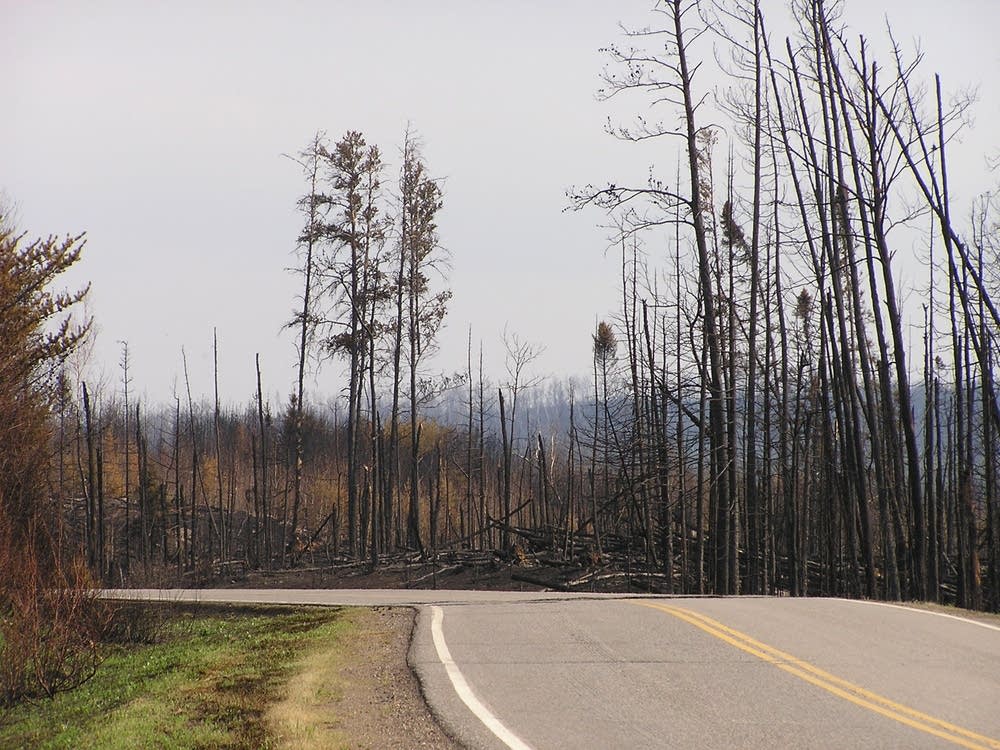 Charred corner