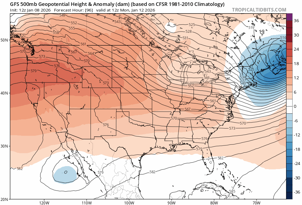 NOAA GFS upper air forecast