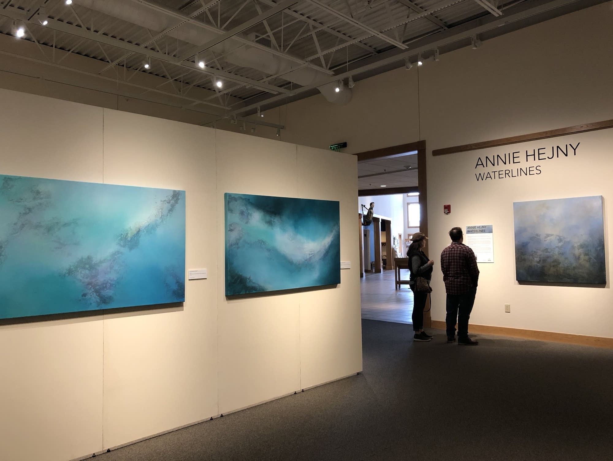 Annie Hejny's exhibition features paintings made with water and sediment.