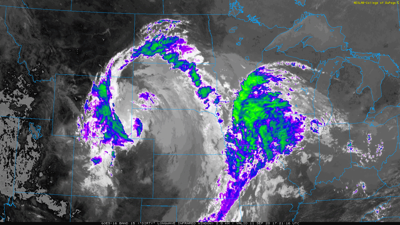 GOES 16 satellite loop Friday