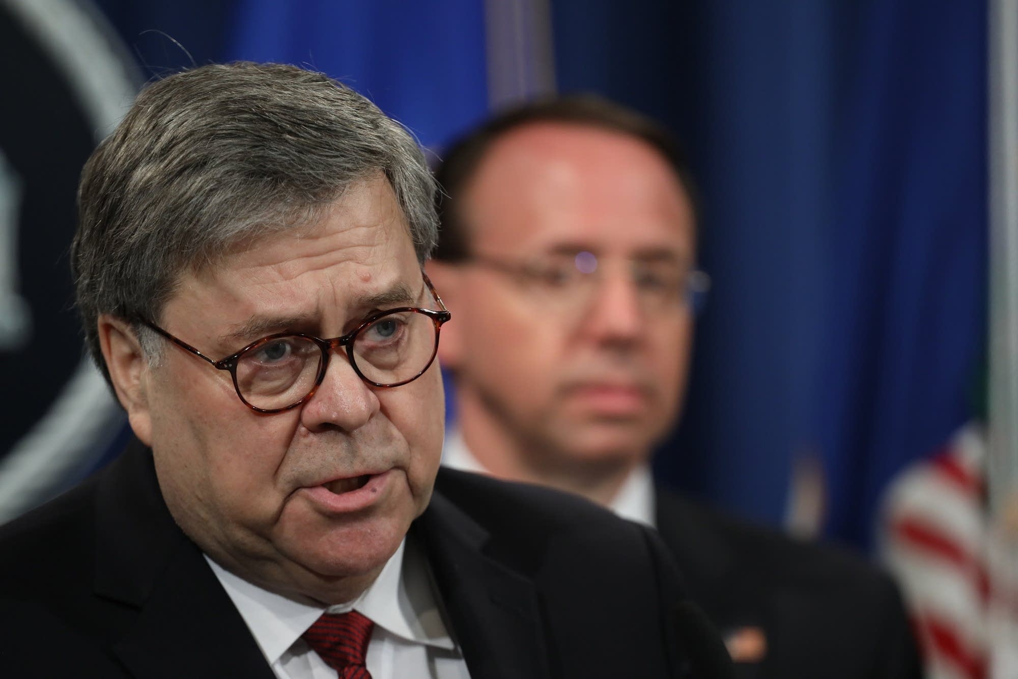 William Barr holds news conference to discuss the Mueller report.
