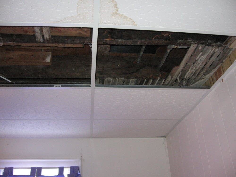 Damaged ceiling