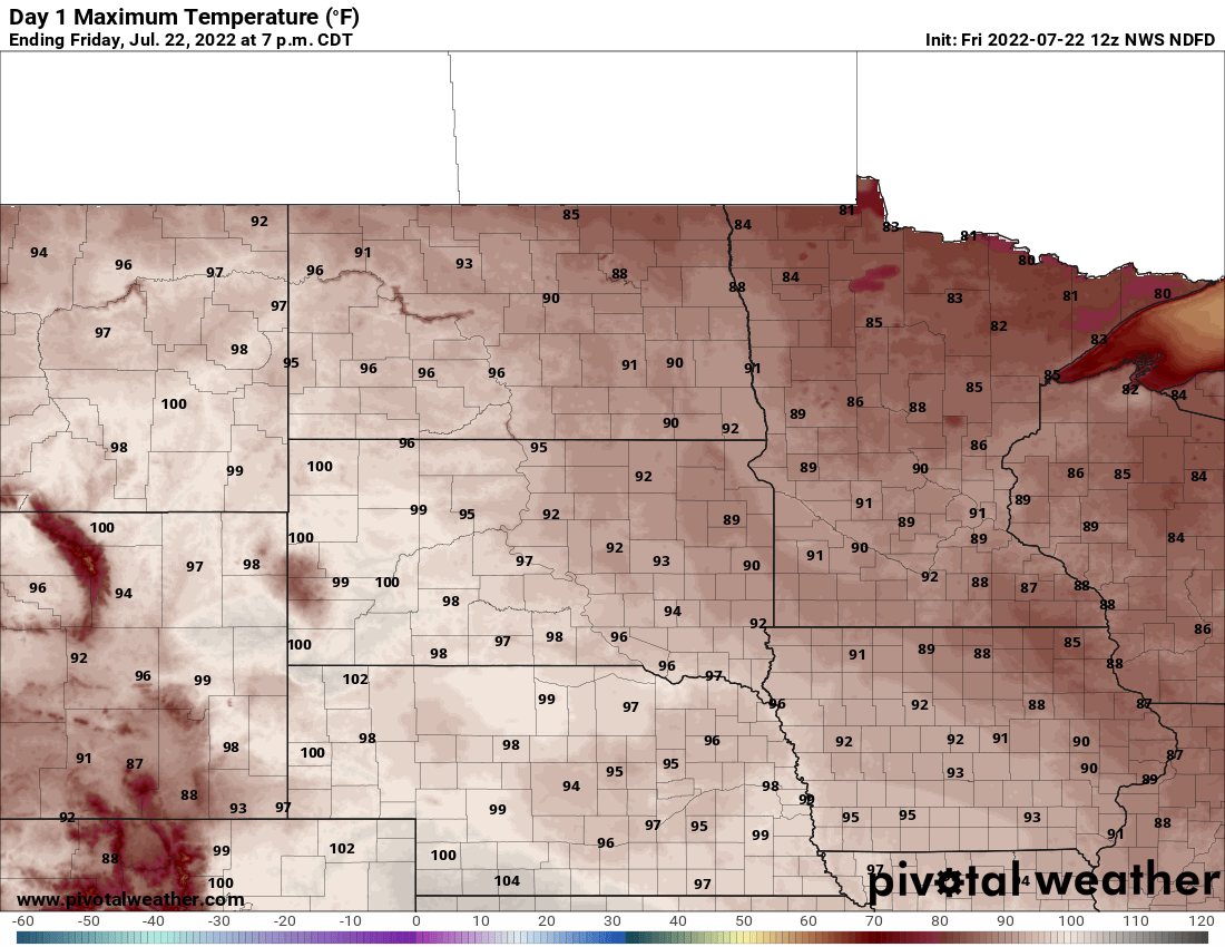 90s return Friday; storms Saturday