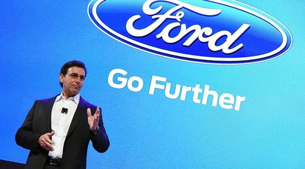 President and CEO of Ford Motor Co. Mark Fields speaks during a press event for CES 2016 at the Mandalay Bay Convention Center.