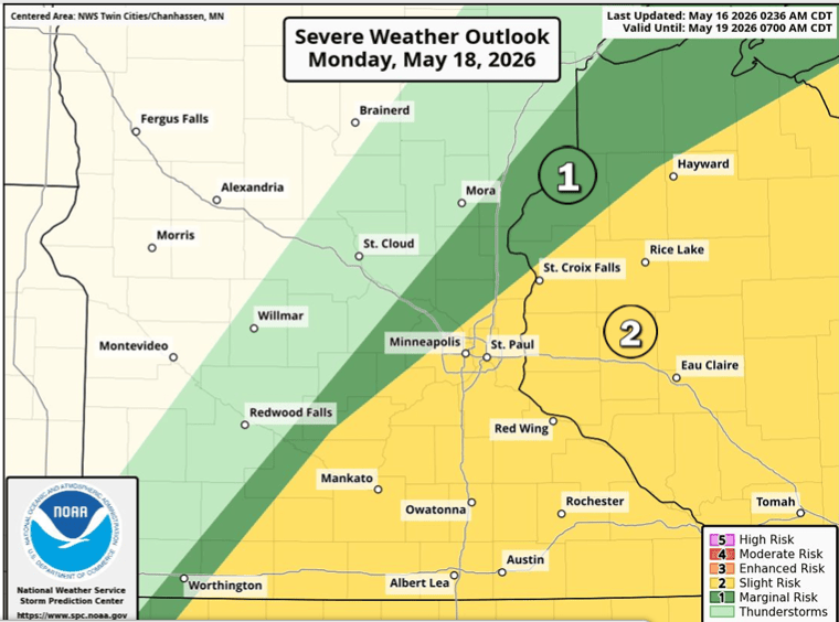 Severe weather threat for Monday