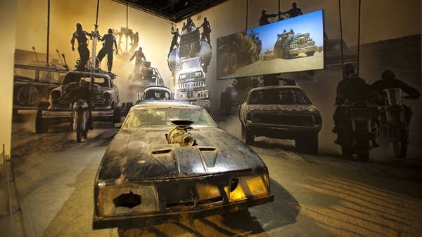 The Main Force Patrol V-8 Interceptor from "Mad Max: Fury Road" is part of the "Hollywood Dream Machines: Vehicles of Science Fiction and Fantasy" exhibit at the Petersen Automotive Museum in Los Angeles.