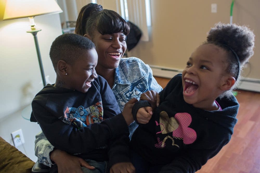 Tanesha Johnson and her kids