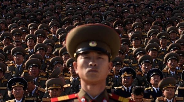 A view of North Korean soldiers.