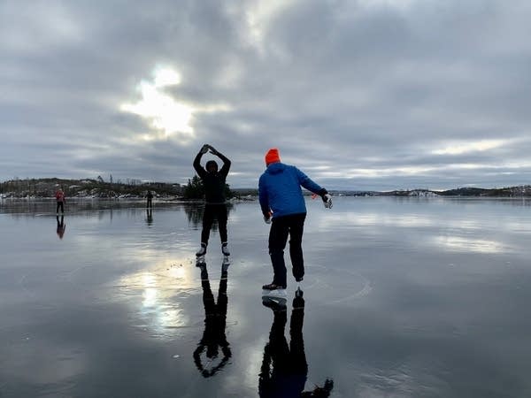 Skating on Seagull Lake in the BWCA