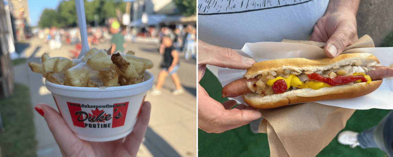poutine and hot dog