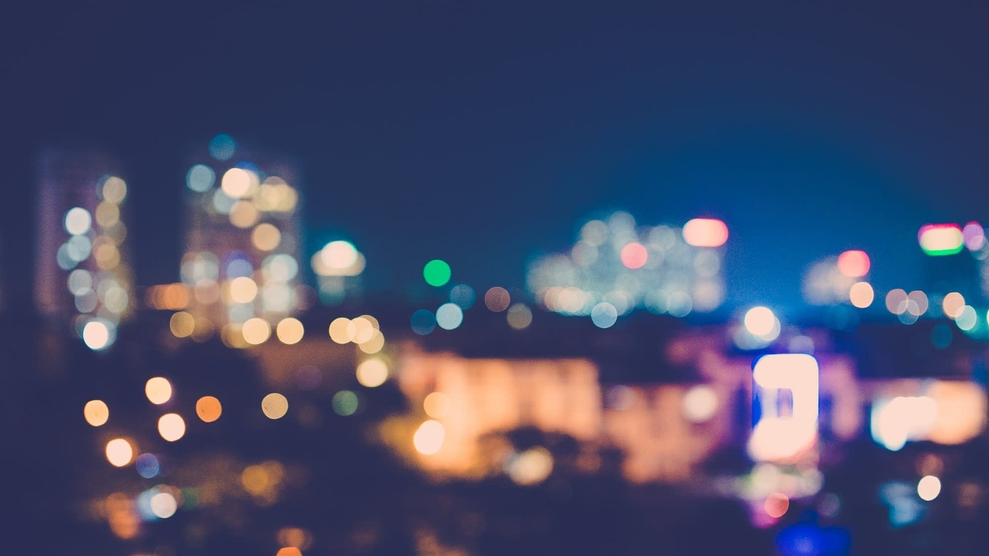 City in bokeh effect.