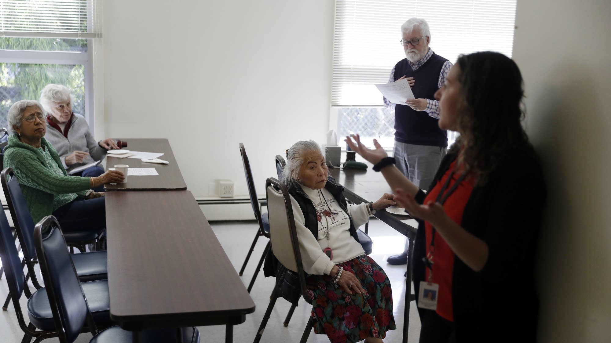 Volunteer program manager Kathy Blando (right)