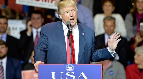 President-elect Donald Trump addresses an audience at Crown Coliseum on December 6, 2016 in Fayetteville, North Carolina. 