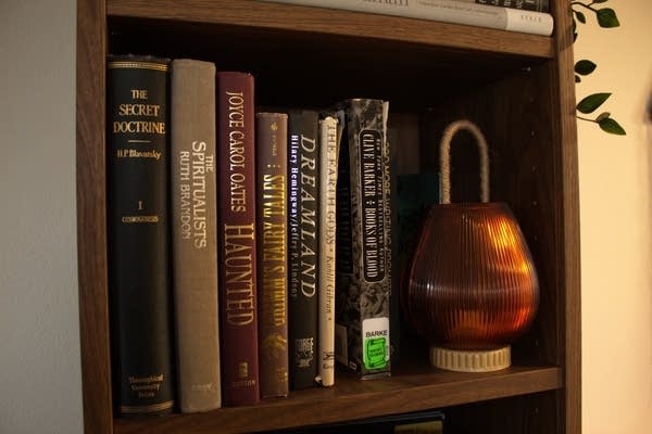 A bookshelf with books
