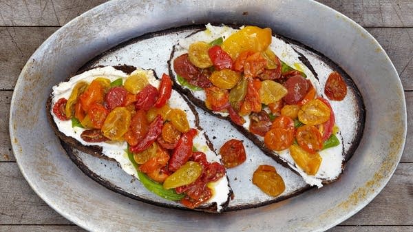 Roasted Cherry Tomatoes with Ricotta