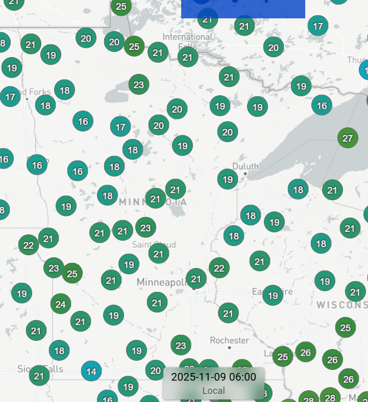 Light flurries sweep across the region